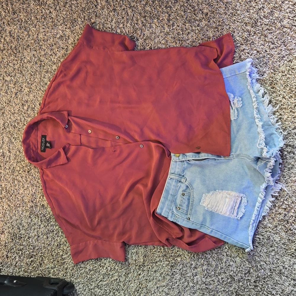 Casual Short Sleeve cropped blouse